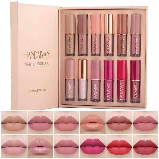 Handaiyan Matte Liquid Lipstick - 12 Pcs Set